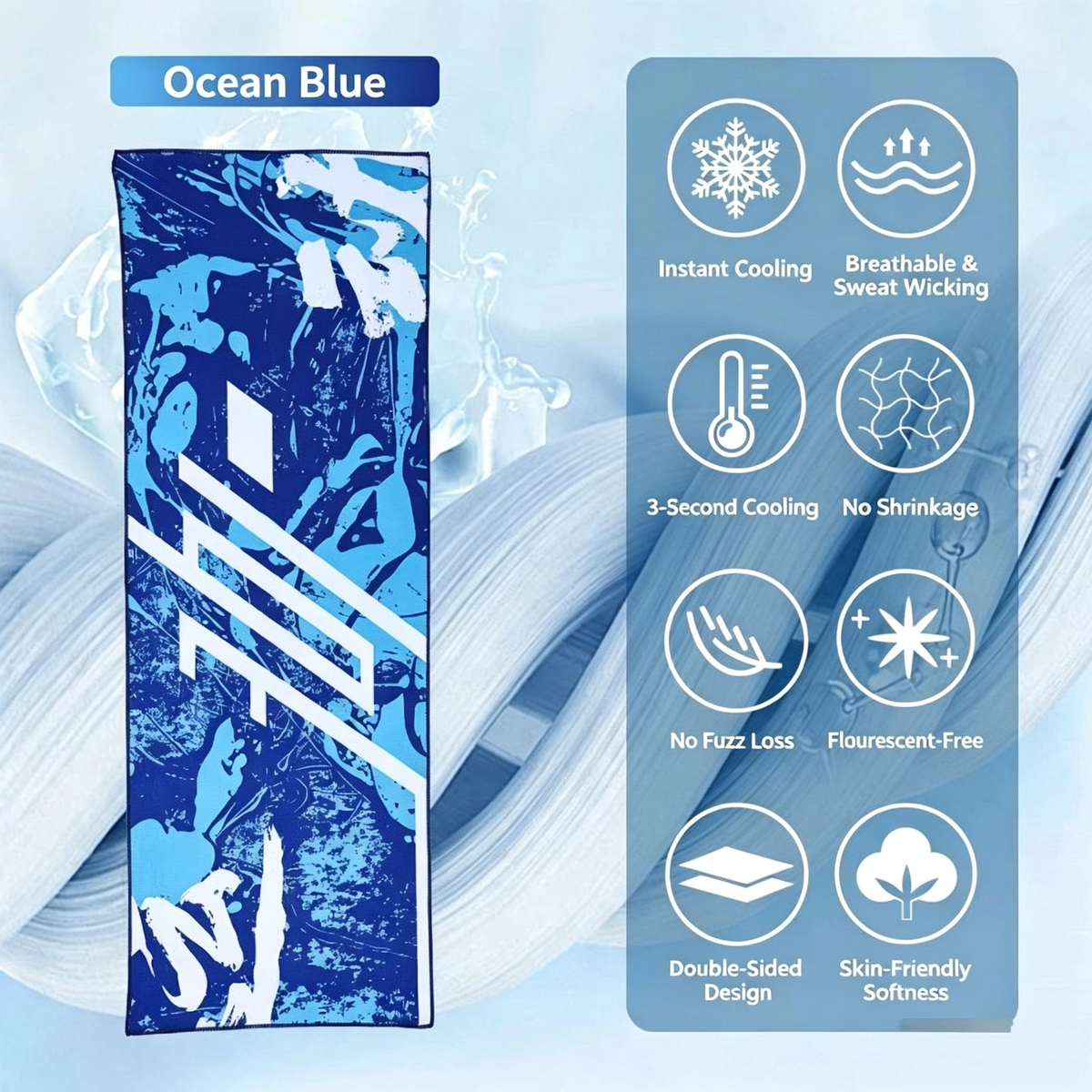 Cooling Sports Towel, Instant Chill Ice Towel for Gym, Running, Hiking, Yoga, Quick Dry Breathable Sweat Towel