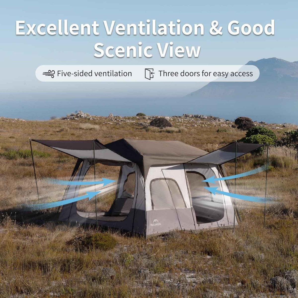 Cape™ 8.3 6-Person Square Pop-Up Camping Tent