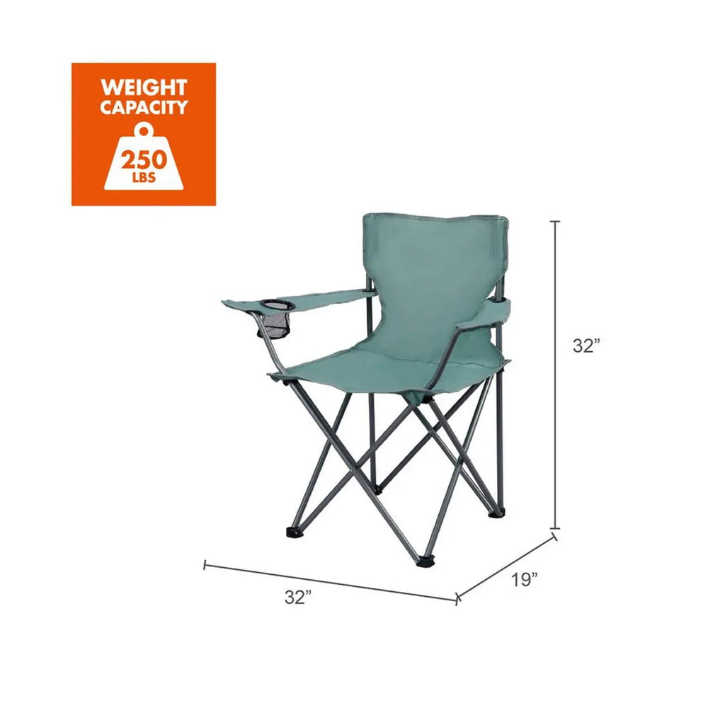 Ozark Trail Folding Camp Chair with Cup Holder â€“ Lightweight, Portable Outdoor Chair for Camping, Tailgating & Sports â€“ Green Goddess