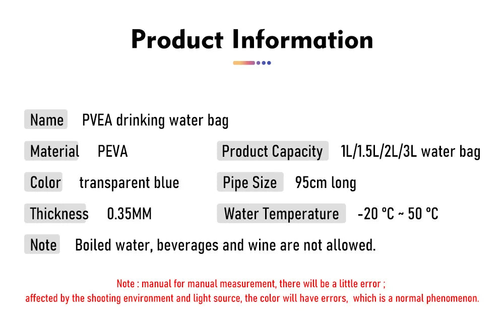 ThinkRider BPA-Free 1L–3L Hydration Water Bladder