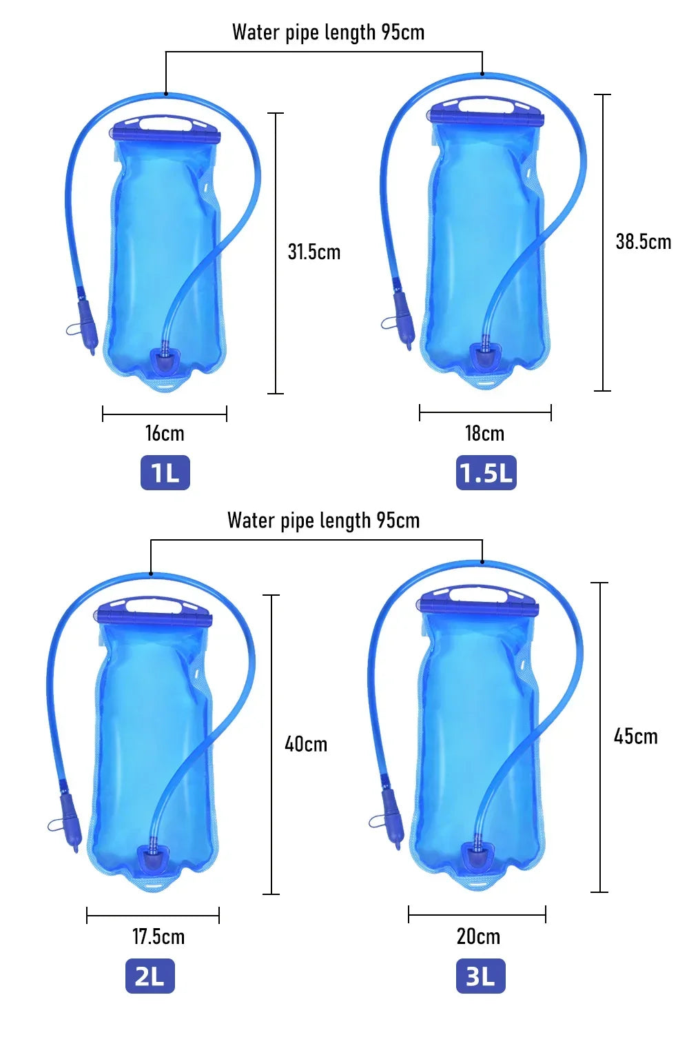 ThinkRider BPA-Free 1L–3L Hydration Water Bladder